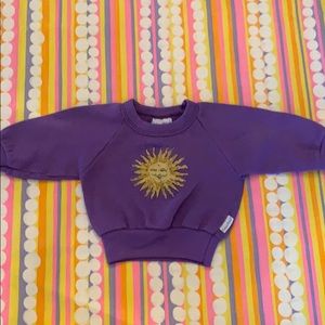 80s purple sweatshirt with sun design!